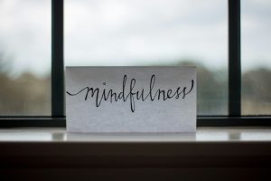 Mindfulness written in script on paper